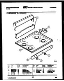 Cooktop parts and backguard
