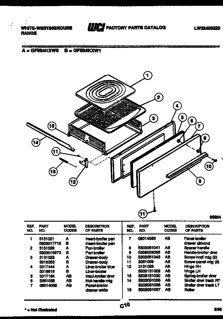 Broiler drawer parts