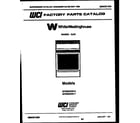 White-Westinghouse GF830HXD6 cover page diagram