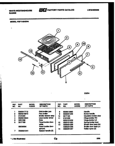 Broiler drawer parts