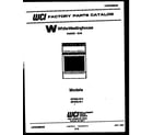 White-Westinghouse GF625LD1 cover page diagram