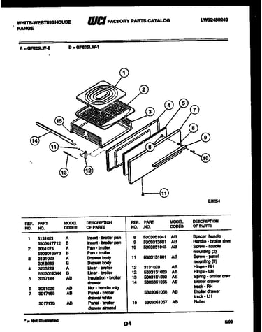 Broiler drawer parts