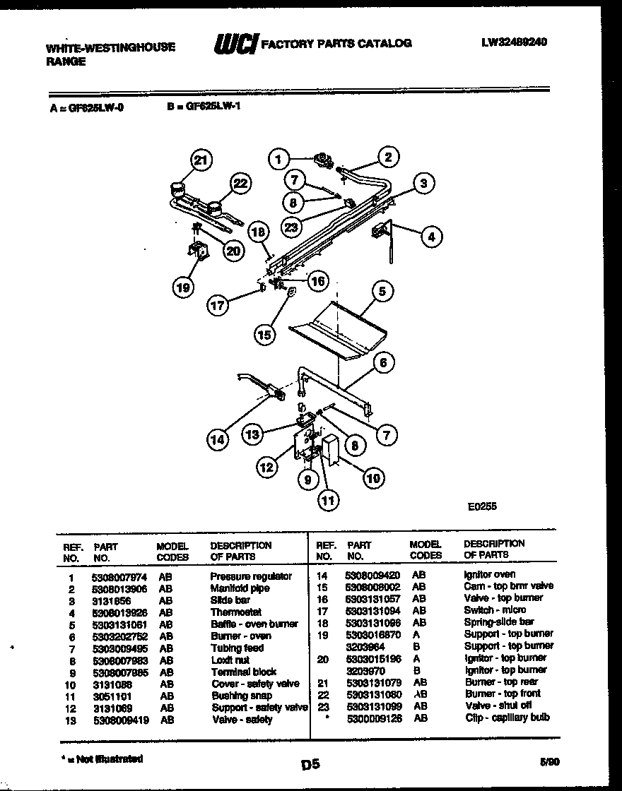 BURNER, MANIFOLD AND GAS CONTROL