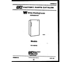 White-Westinghouse RC141MCF0 front cover diagram