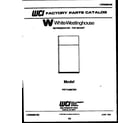 White-Westinghouse PRT154MCF0 cover page diagram