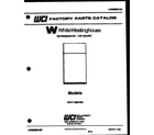 White-Westinghouse PRT173MCF0 cover page diagram