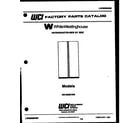 White-Westinghouse RS192MCF0 front cover diagram