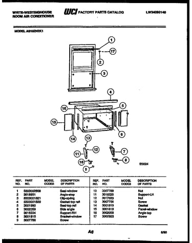 Cabinet and installation parts