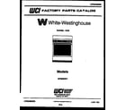 White-Westinghouse GF300NW1 cover page diagram