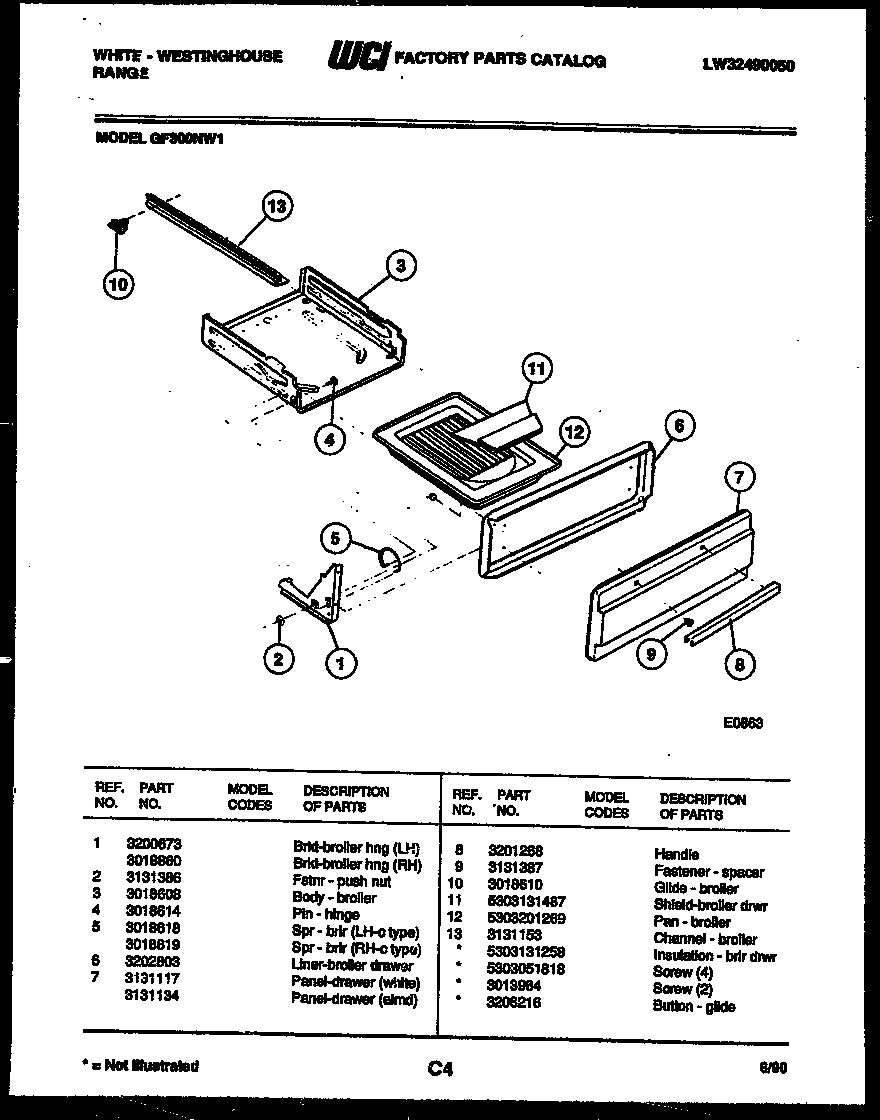 Broiler drawer parts