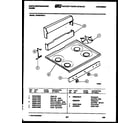 White-Westinghouse GF600HXW3 backguard and cooktop parts diagram