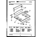 White-Westinghouse GF620HXW4 cooktop parts and backguard diagram