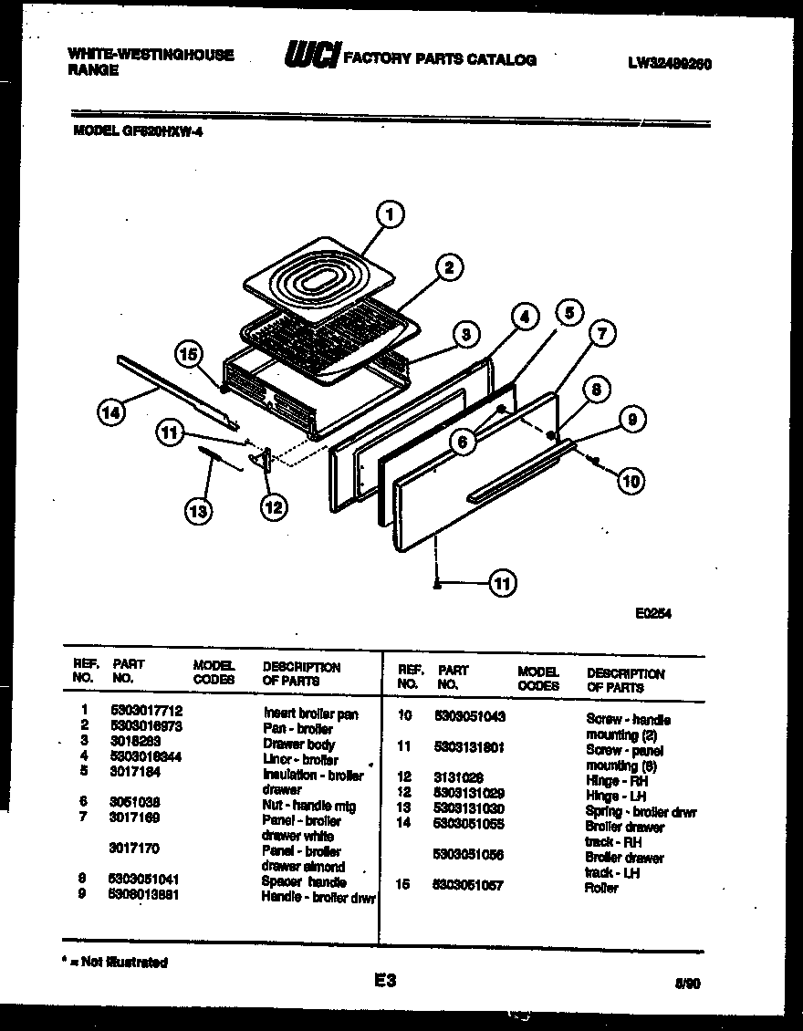 Broiler drawer parts