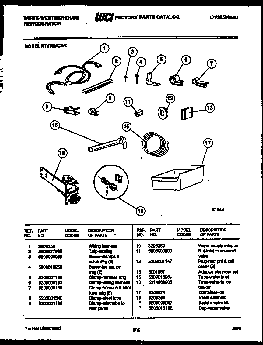 Ice maker installation parts