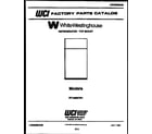 White-Westinghouse RT199MCV1 cover page diagram