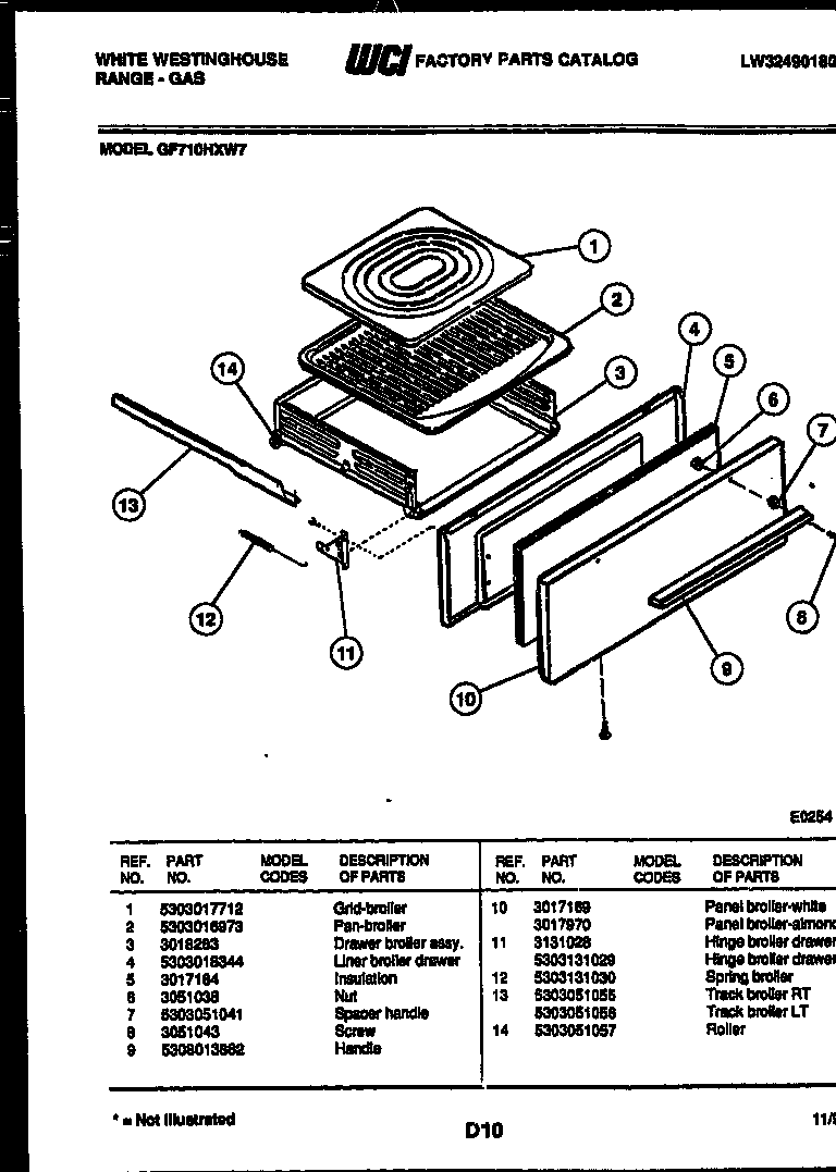 Broiler drawer parts