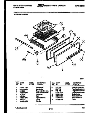 Broiler drawer parts