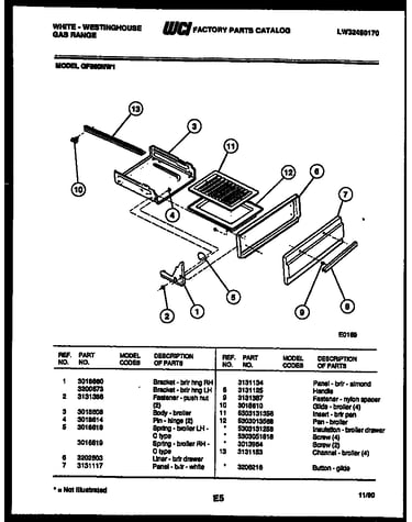 Broiler drawer parts