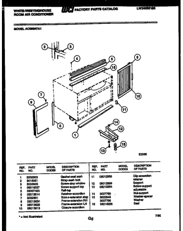 Cabinet and installation parts