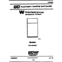White-Westinghouse RTG174GCW3D cover page diagram