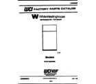 White-Westinghouse RTG174GCD3D cover page diagram