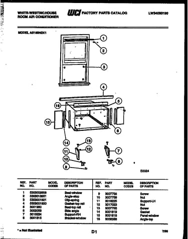 Cabinet and installation parts
