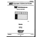 White-Westinghouse AH116N1T1 front cover diagram