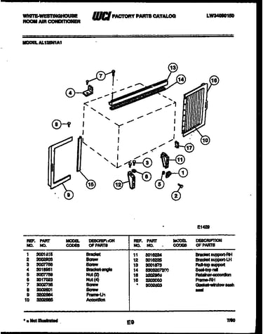 Cabinet and installation parts