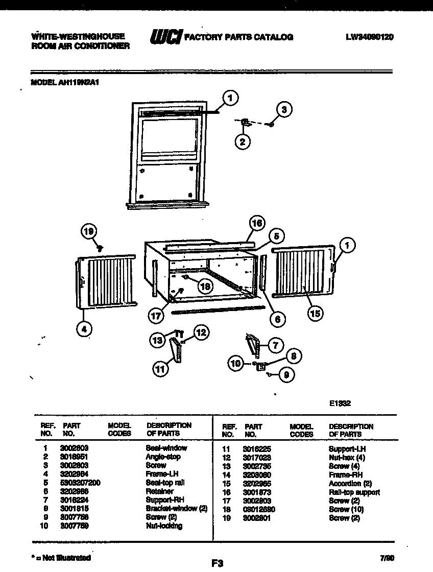 Cabinet and installation parts