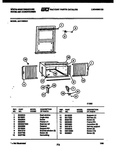 Cabinet and installation parts