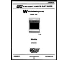 White-Westinghouse GF201NW2 cover page diagram