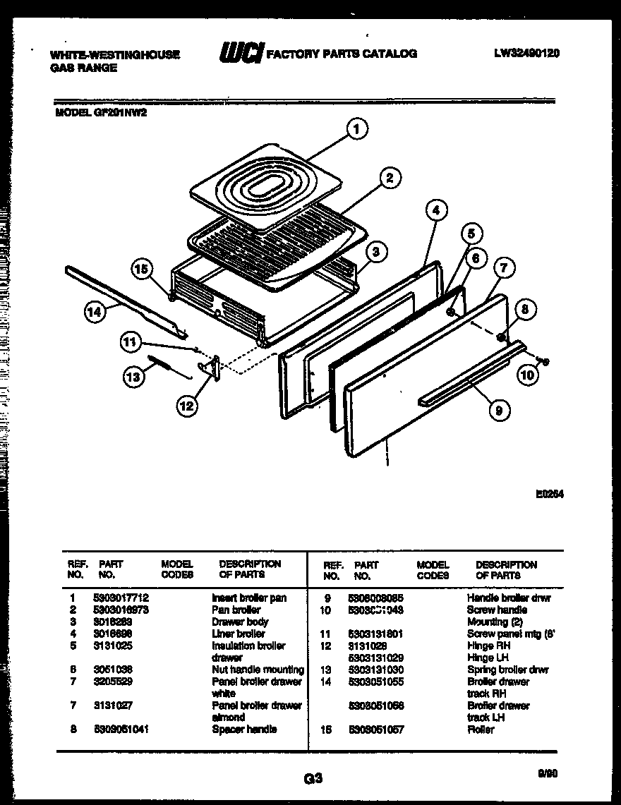 Broiler drawer parts