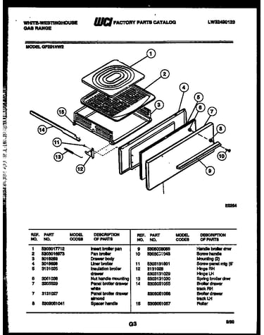 Broiler drawer parts
