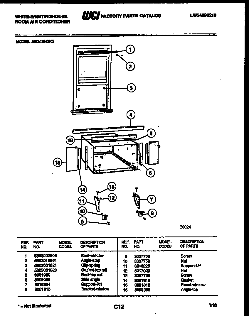 Cabinet and installation parts