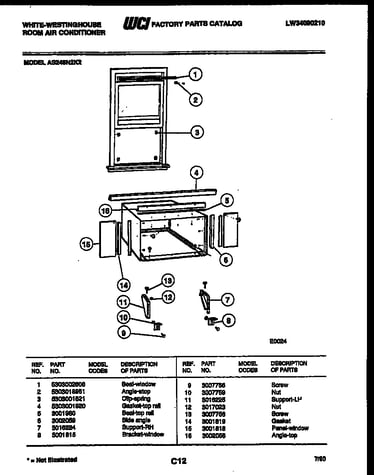 Cabinet and installation parts