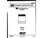 White-Westinghouse SU180MXR2 cover sheet diagram