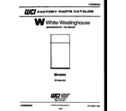 White-Westinghouse RT194LCF1 cover page diagram