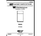 White-Westinghouse RT217MCF2 cover page diagram