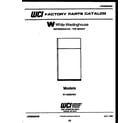 White-Westinghouse RT153NCV0 cover page diagram