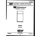 White-Westinghouse RT140LCF3 cover page diagram