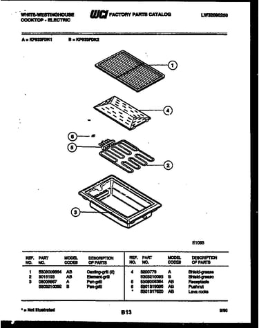 Pan grille parts