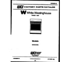 White-Westinghouse GF750NW1 cover page diagram