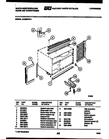 Cabinet and installation parts