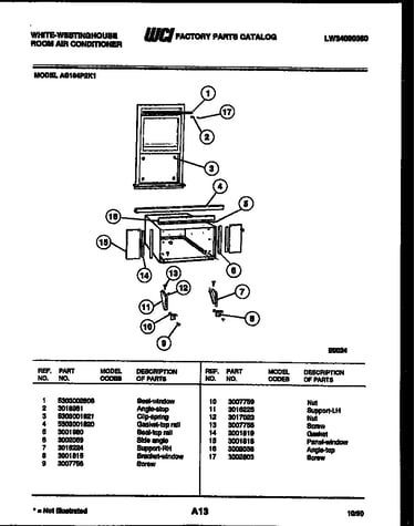 Cabinet and installation parts