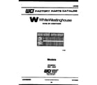 White-Westinghouse AS186P2K1 front cover diagram