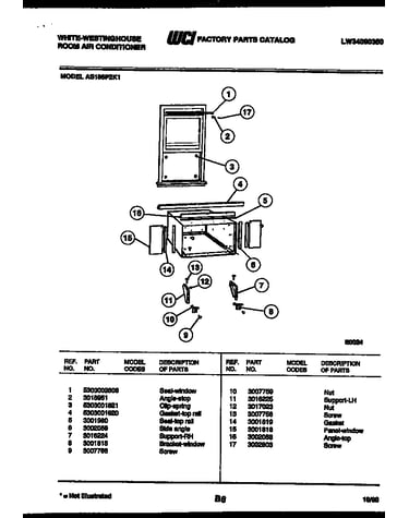 Cabinet and installation parts