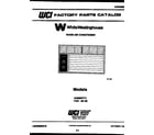 White-Westinghouse AH066P7T1 front cover diagram