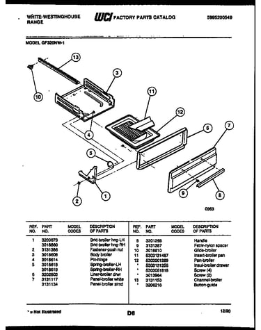 Broiler drawer parts