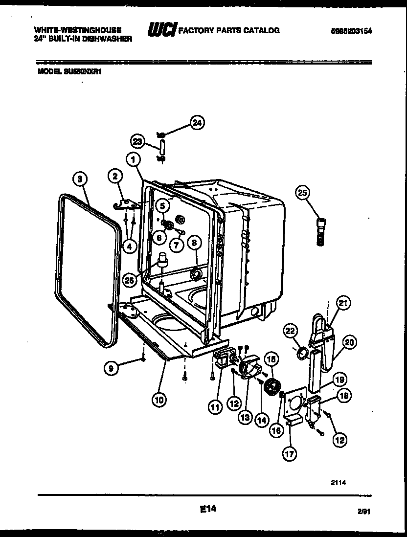 Tub and frame parts