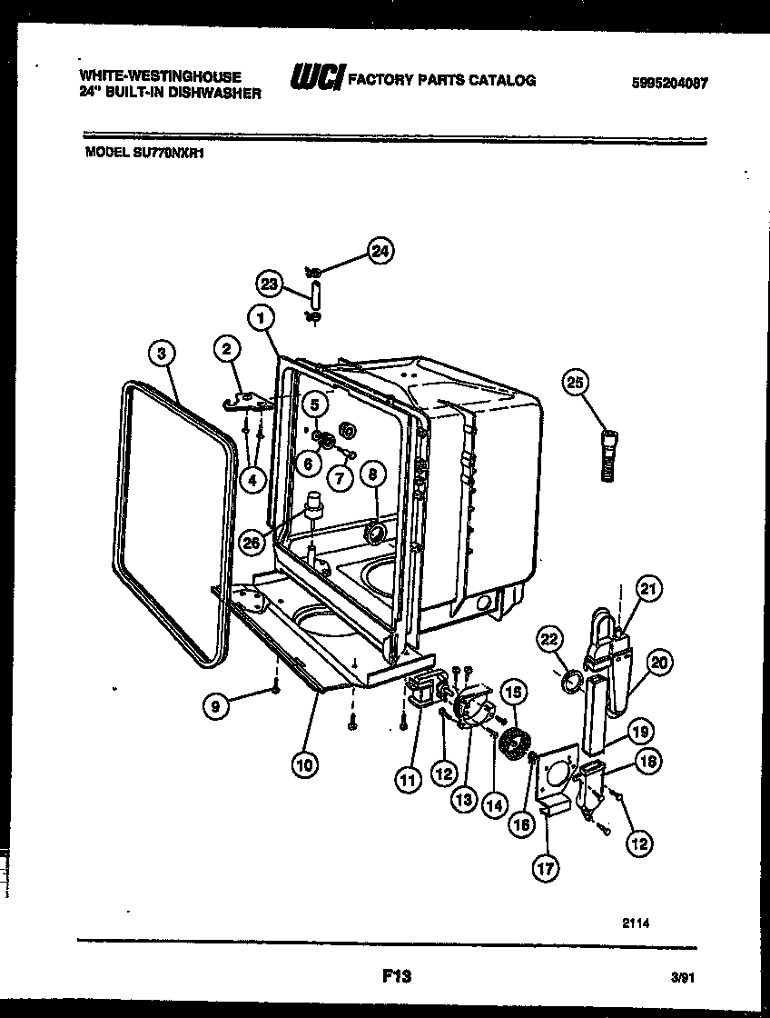 Tub and frame parts